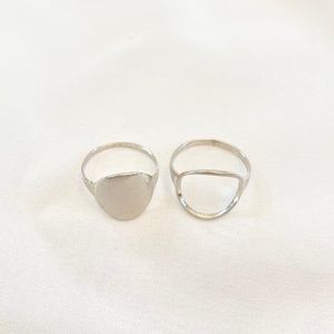 LOT Sterling Silver Circle Handmade Ring Jewelry